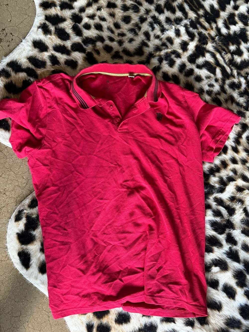 Adidas Manchester United FC Red Polo Shirt Size XL